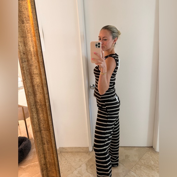 Brown and Cream Striped pant set - Picture 4 of 7